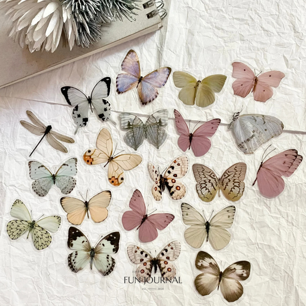 

SMALL BUTTERFLY TRANSPARANT STICKER STIKER PACK UNTUK JOURNAL JURNAL PLANNING DIY SCRAPBOOK BUJO