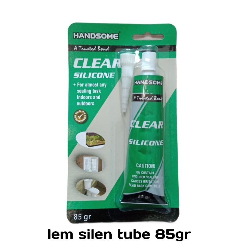 

Lem silicon Sealant Tube Clear/Lem Kaca Aquarium Handsome 85gram-35gram