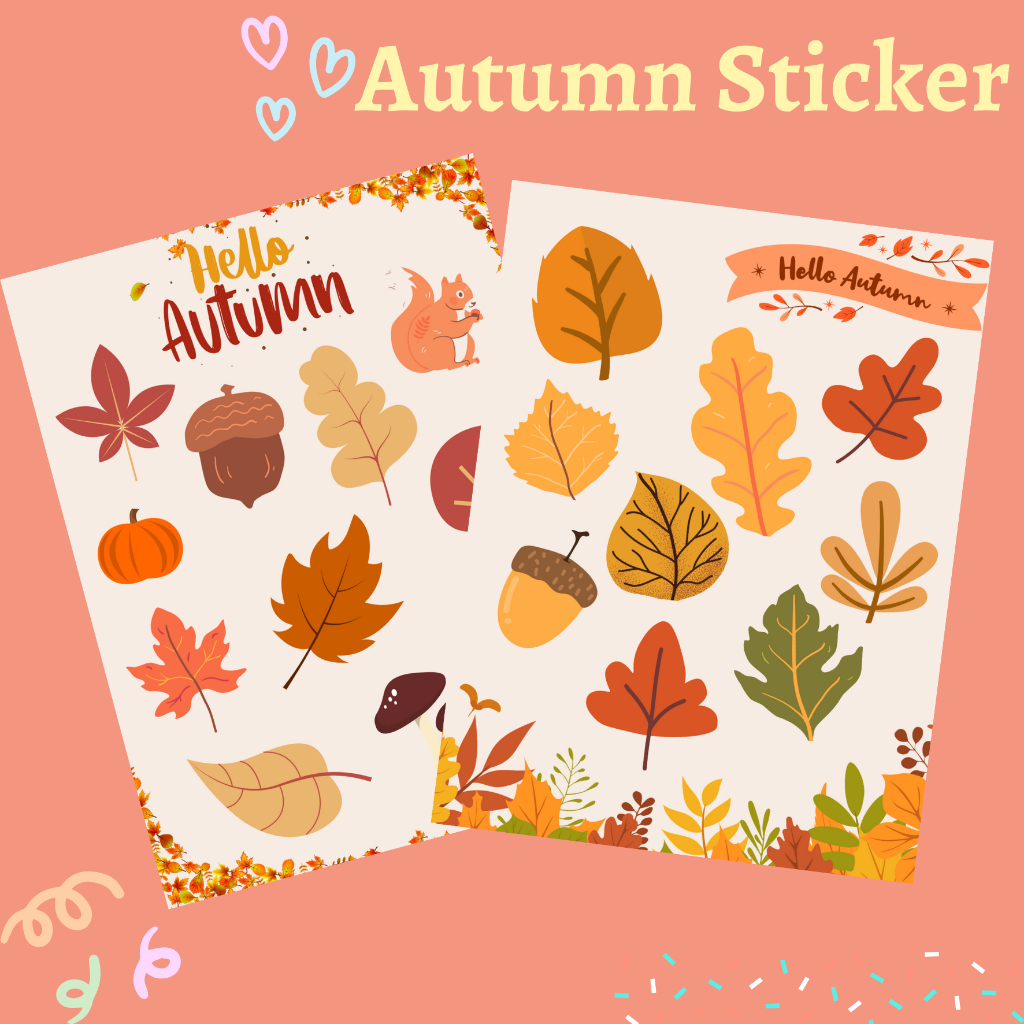 

Aesthetic Autumn Sticker | Stiker musim gugur fall autumn photobook jurnal
