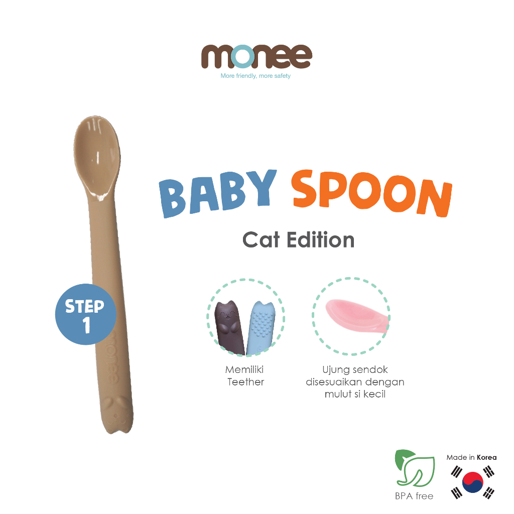 Monee Step1 Silicone Baby Spoon Weaning Food - Sendok Makan Anak