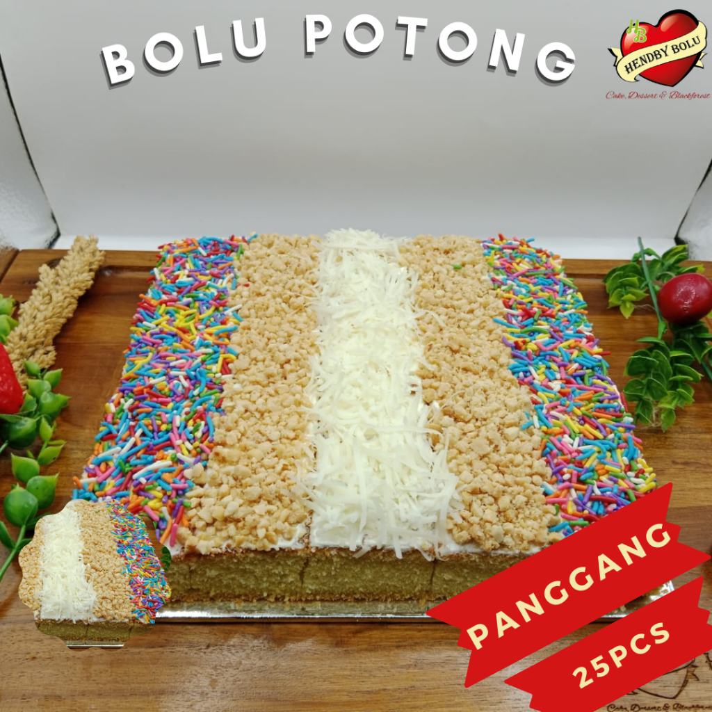 

Kue Bolu 3(Tiga) Rasa Toping Kacang Keju Meses Isi 25Pcs