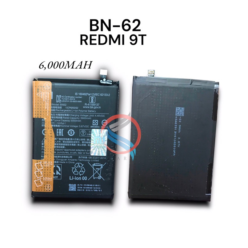Baterai REDMI 9T Original Batre BN-62 Batrrery Batre Handphone REDMI 9T