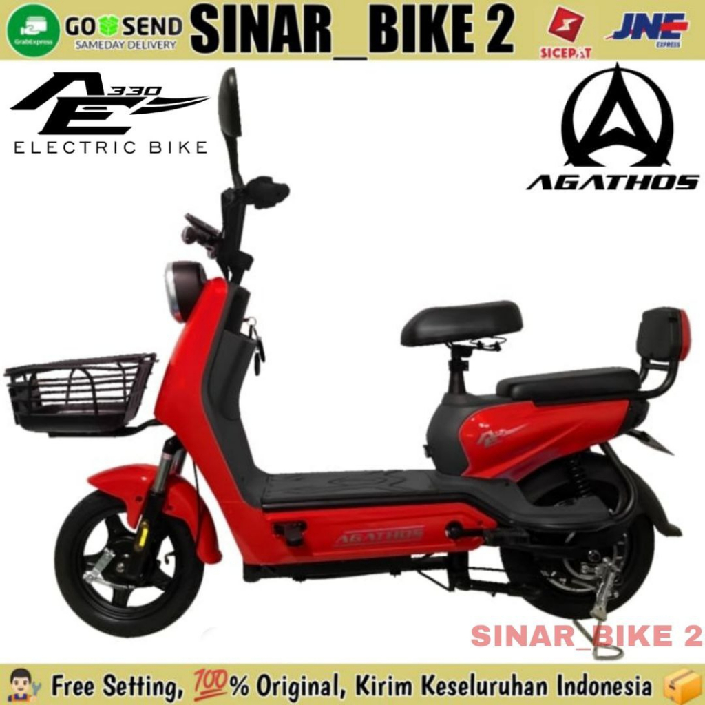 Sepeda Listrik AGATHOS AE 330 500 Watt Electric E Bike 48V/12 Ah