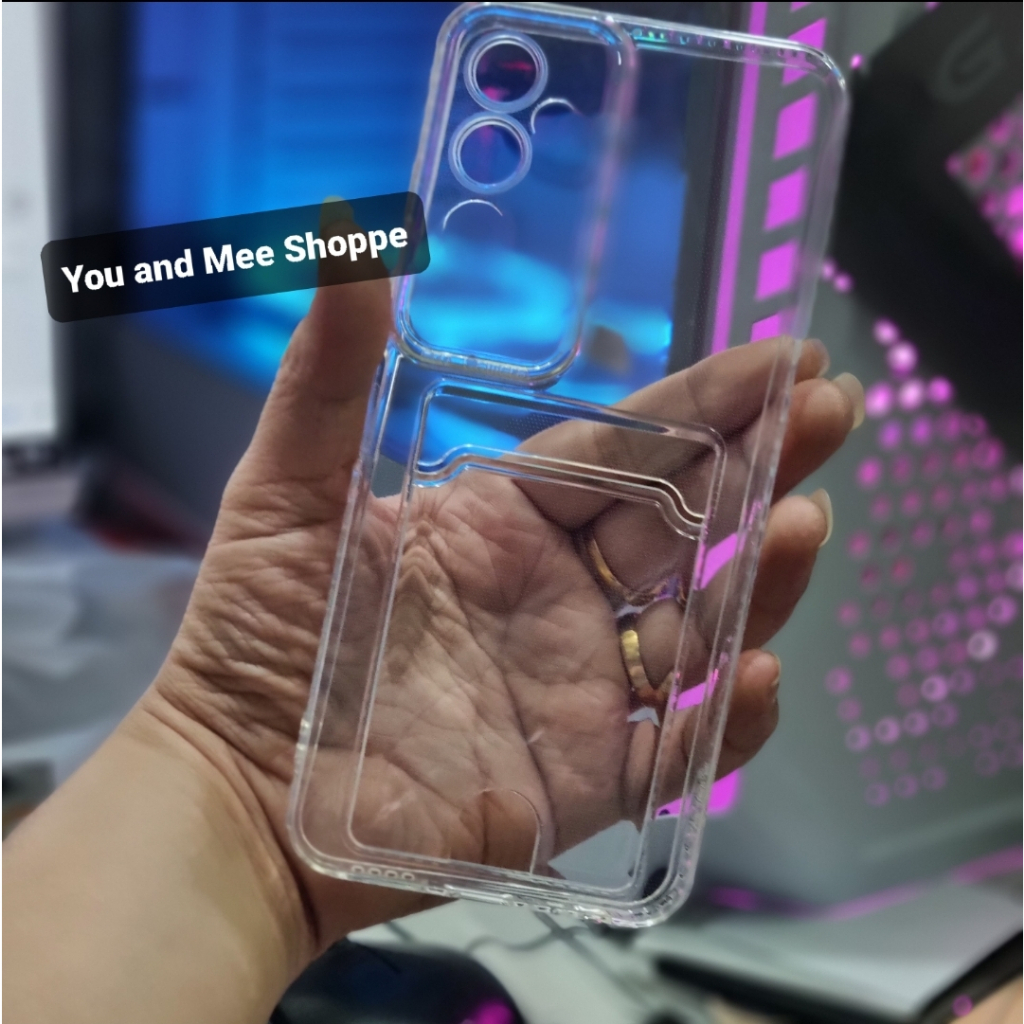 2023!! Soft Case Bening + SLOT Kartu TECNO POVA Neo 2, POVA 4, 4 PRO Casing Slot Tempat Kartu CARD Softcase CLEAR Airbag Four Air bag Silicone Kondom Karet TPU Plastik Plastic warna Transparent 5G S Slotcard ATM SIM Acces 12 C PHONE 4Pro POVA4 NEO2 4G