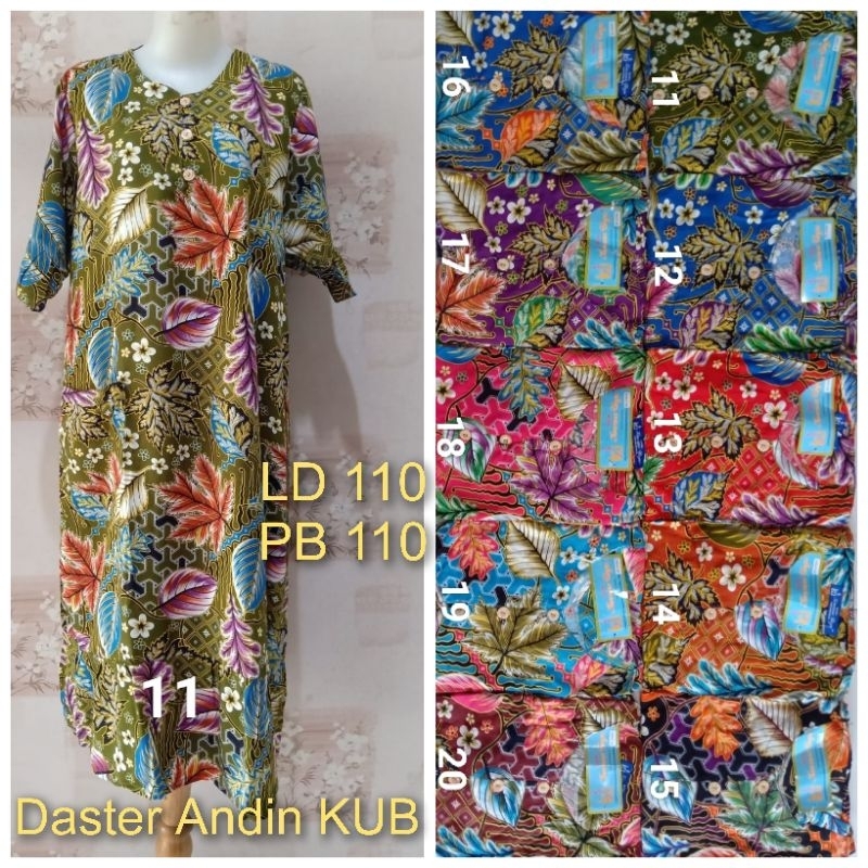 Daster Kencana Ungu Andin  LD 110cm Label Biru