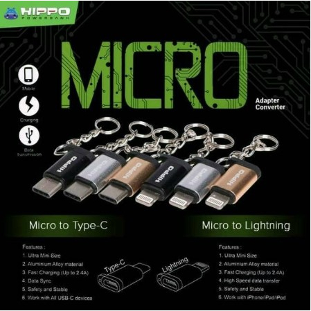 HIPPO OTG CONNECTOR CONVERTER MICRO TO TYPE-C/MICRO TO LIGHTNING