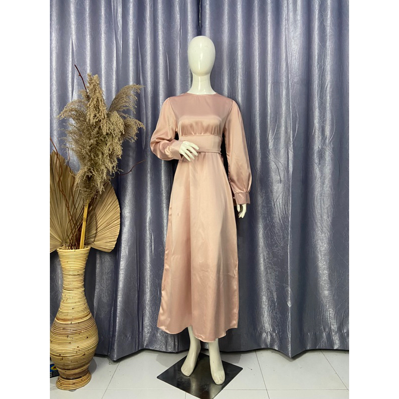 AURA DRESS BY SENURA - DRESS SATIN VELVET PREMIUM - GAMIS SATIN