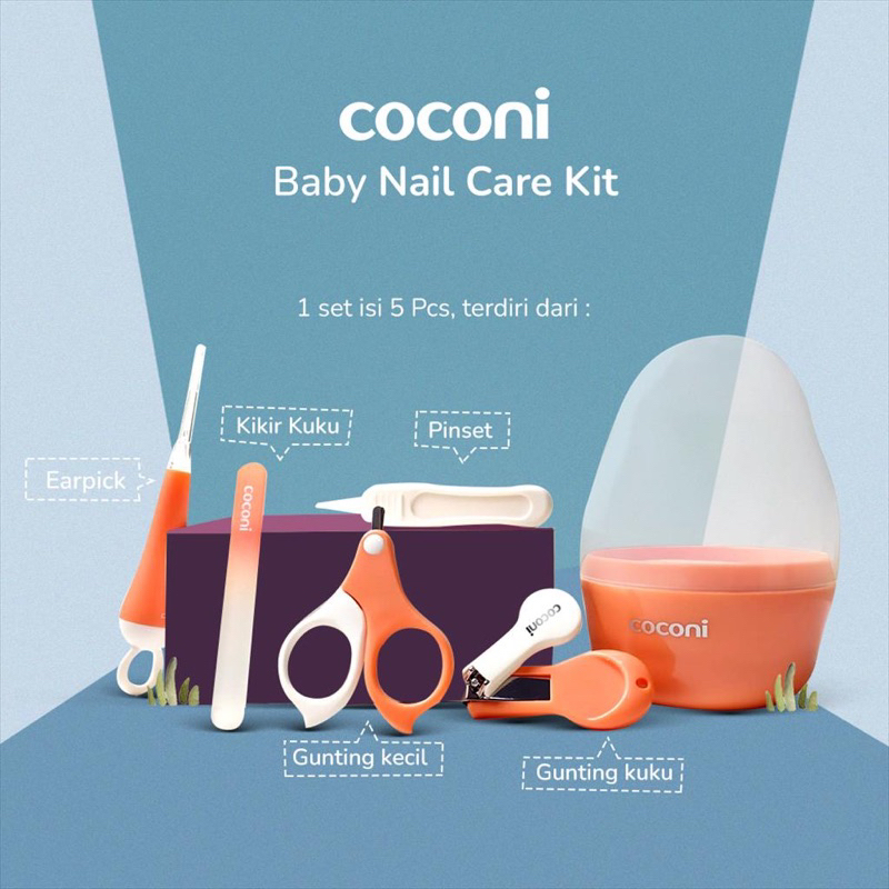 COCONI Baby Hygiene Care Kit | Gunting Kuku Set Dengan Pembersih Telinga Bayi