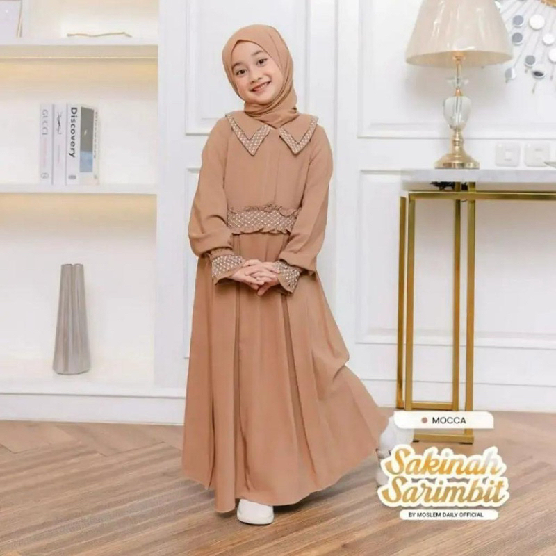 Sakinah kids syari set khimar gamis anak usia 4-9 tahun terbaru