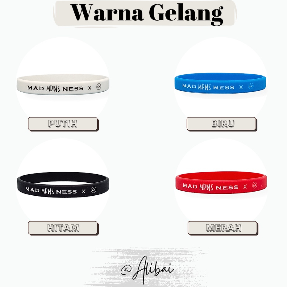 Gelang Tangan Pria Karet MADNESS Rubber Bracelet Kasual Keren Sport Hype