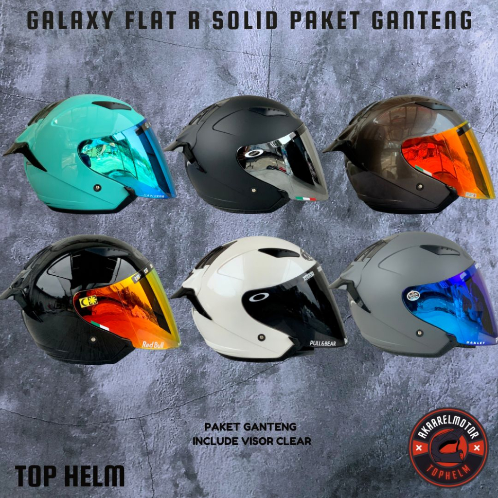 Helm Kyt Galaxt Flat R Solid Paket Ganteng Kyt Galaxy Paket Ganteng
