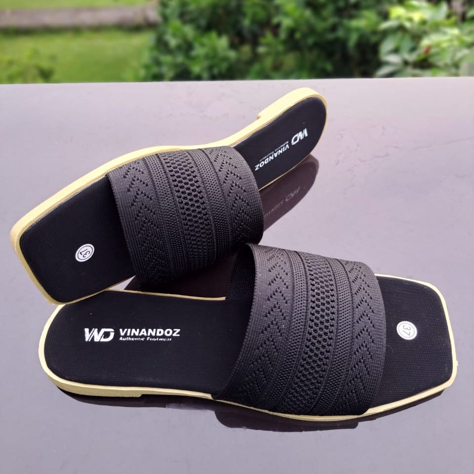 Sandal Teplek Wanita Bahan Rajut Sol Karet Anti Slip - TOKOERS RJ01