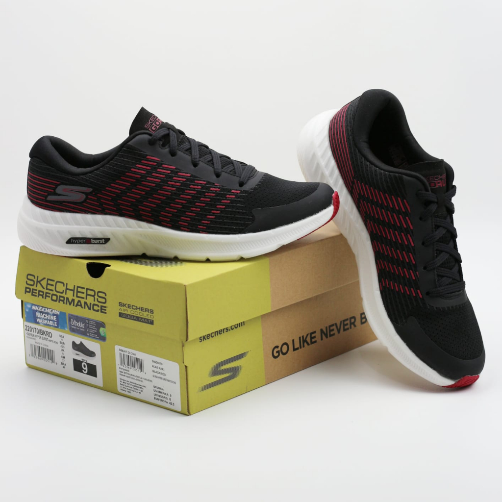 Sepatu Lari SKECHERS Go Run Hyper Burst Original 220170BKRD