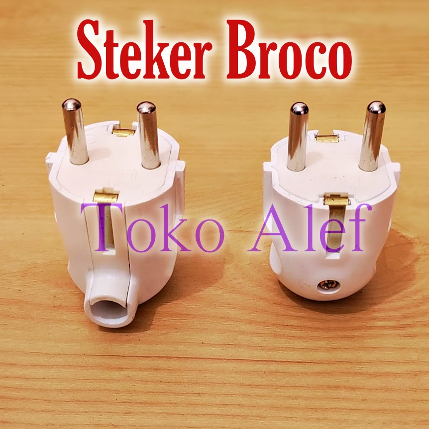 Steker Broco lurus bengkok 1331055 1331255 Colokan Listrik bengkong