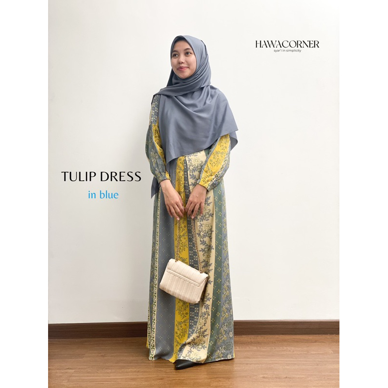TULIP DRESS by hawacorner gamis rayon motif busui friendly