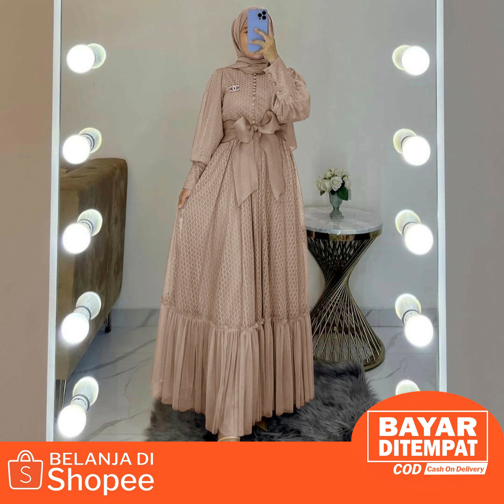 (DI JAMIN REALPICT) PAKAIAN MUSLIM WANITA DRESS GAMIS / GAMIS PESTA MEWAH ELEGAN/GAMIS FASHION MODERN TERBARU/BAJU PESTA WANITA MUSLIM / PAKAIAN WANIT /BAJU WANITA/GAMIS MUSLIMAH