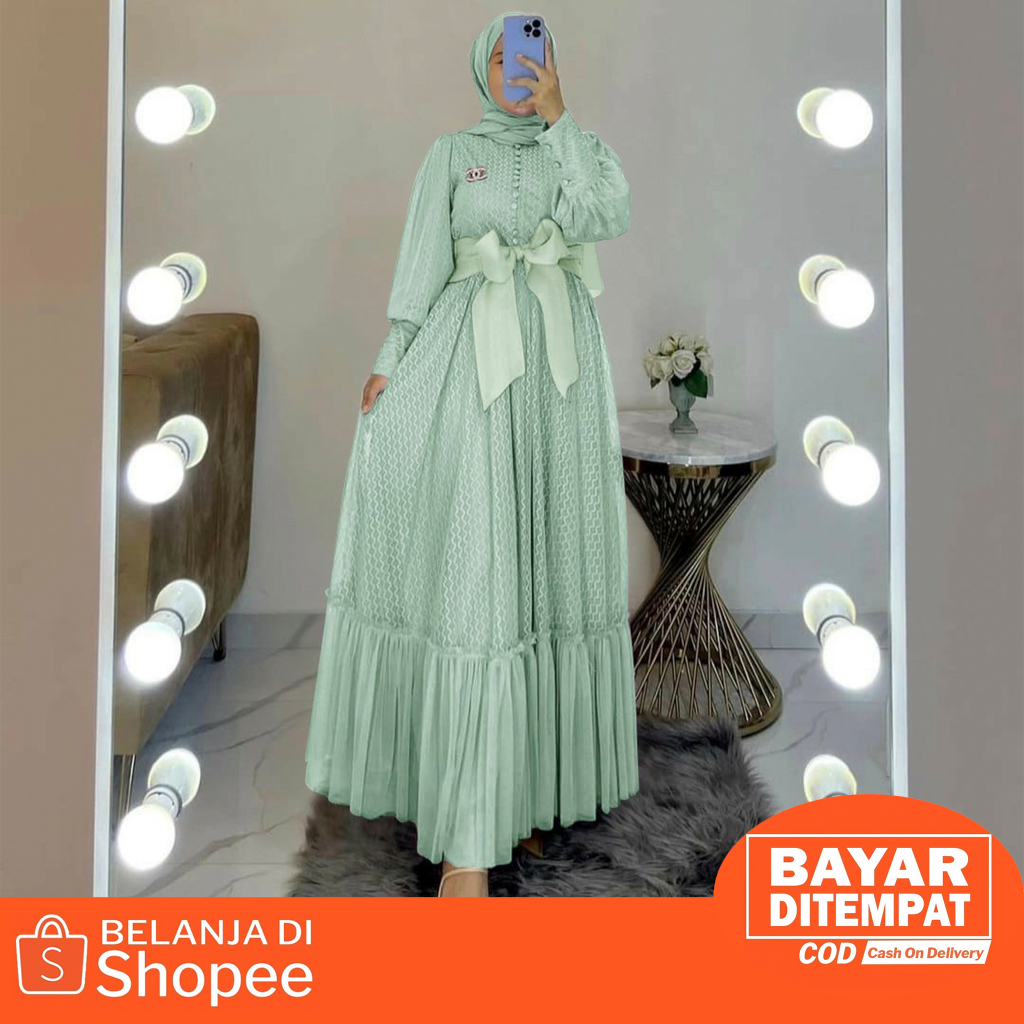 (DI JAMIN REALPICT) PAKAIAN MUSLIM WANITA DRESS GAMIS / GAMIS PESTA MEWAH ELEGAN/GAMIS FASHION MODERN TERBARU/BAJU PESTA WANITA MUSLIM / PAKAIAN WANIT /BAJU WANITA/GAMIS MUSLIMAH