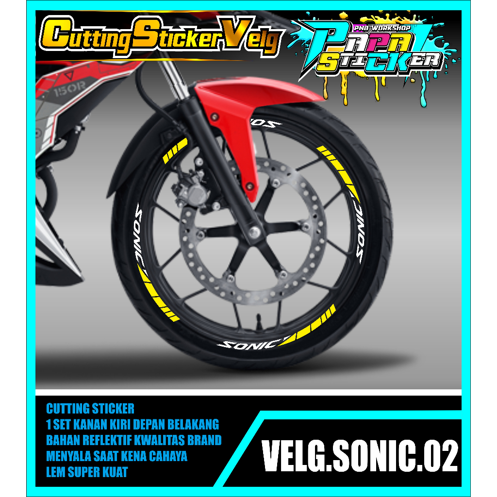 STIKER  VELG SONIC CUTTING STICKER VELG HONDA SONIC CUTTING VARIASI 02