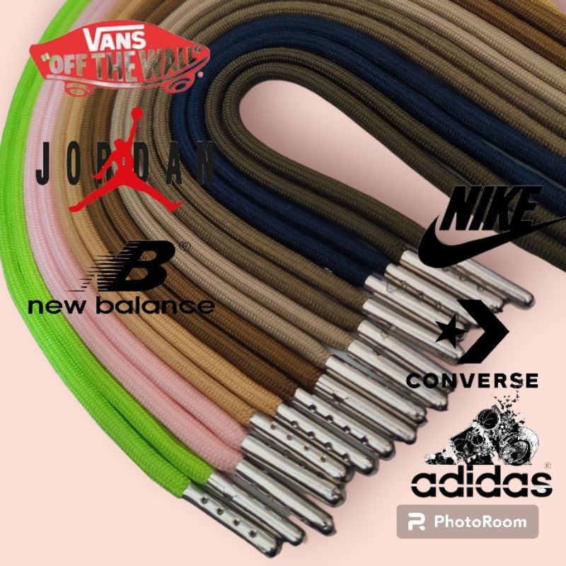 tali sepatu bulat premium. ujung besi