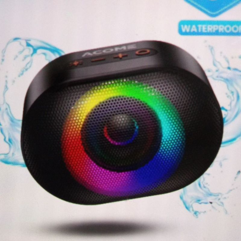 acome speaker bluetooth 5.0 tes 10w ipx6 waterproof RGB