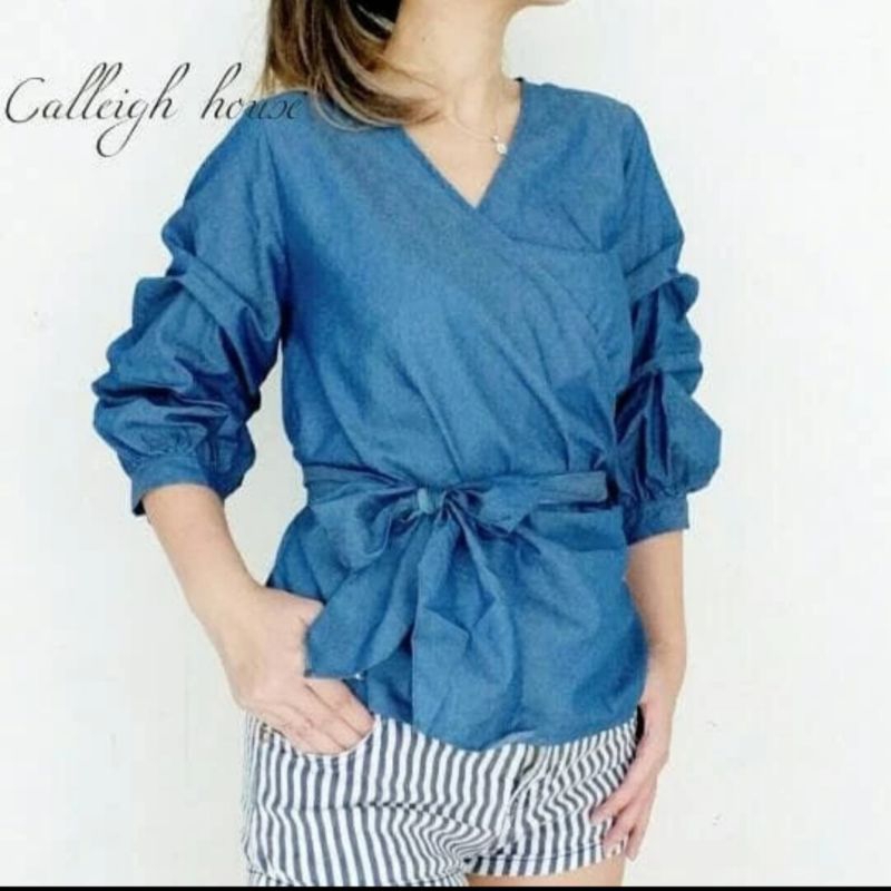 Atasan Kimono Denim Wanita