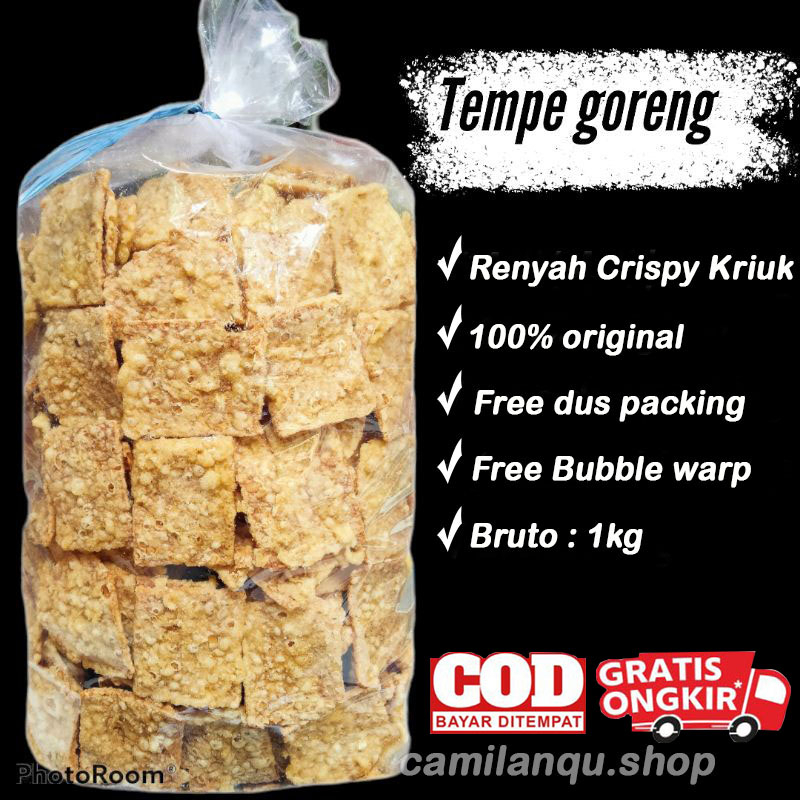 

Keripik Tempe Bandung 1KG / Kripik Tempe Malang Crispy Gurih Renyah Kriuk Pedas