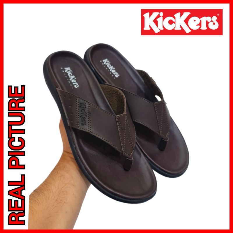 SANDAL JEPIT KICKERS PRIA / SANDAL KULIT KICKERS / SENDAL KASUAL COWOK / SANDAL CAPIT LEBARAN PROMO