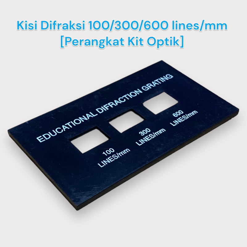 

Kisi Difraksi 100,300,600 linea/mm |Diffraction Grating | Alat Percobaan Difraksi Cahaya [Perangkat Kit Optik]