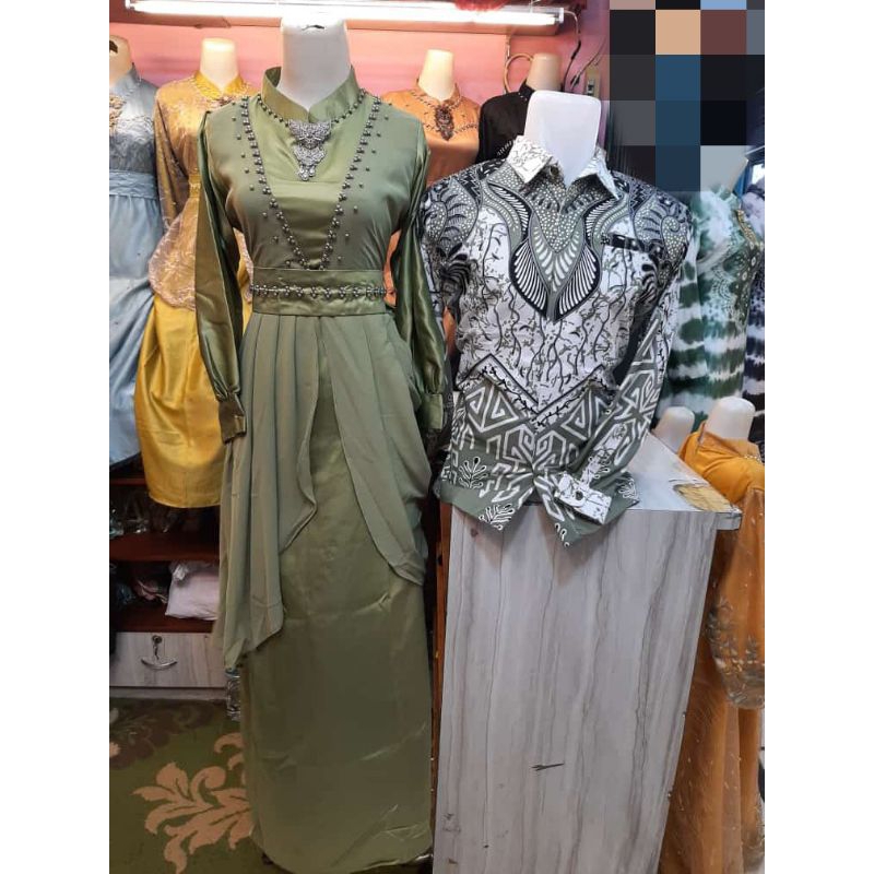 Gamis Pesta Hijau Sage