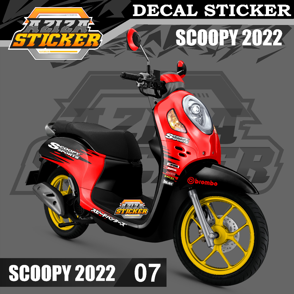 Aziza Sticker - Decal Stiker Scoopy Full body 2021 2022 - Dekal Stiker Scoopy yang lagi viral desain