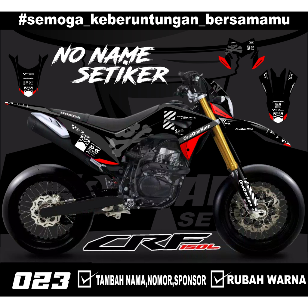 Sticker setiker stiker decal CRF 150 L-(023) minimalis Fullbody-Dekal CRF 150 L Trail Supermoto