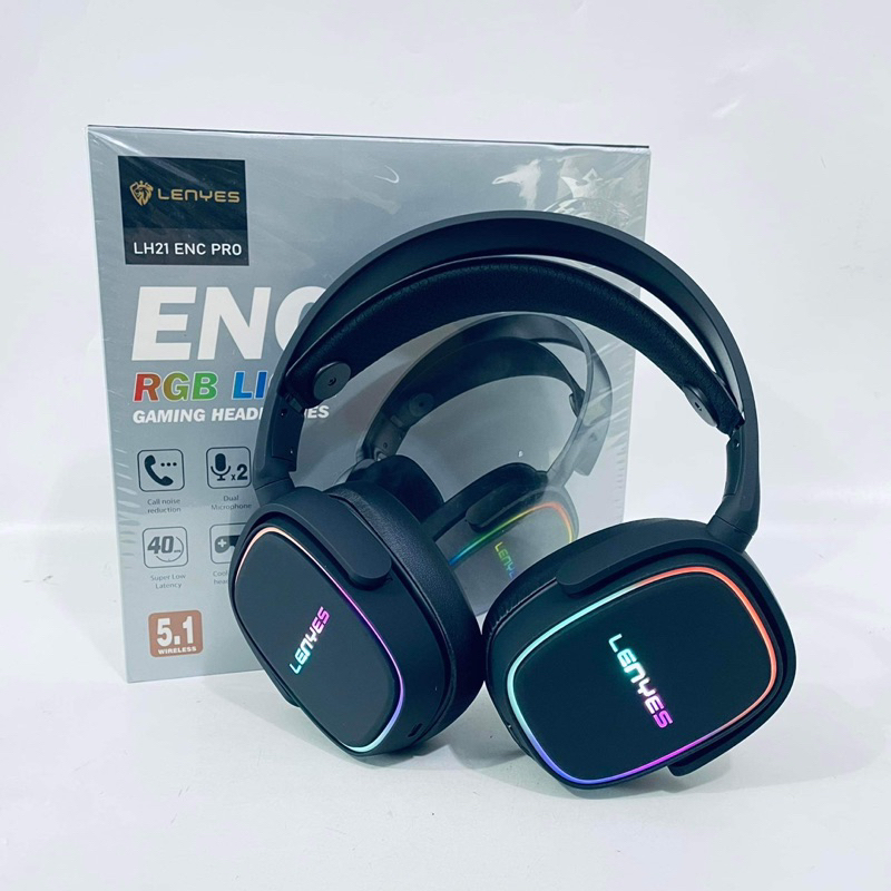 LENYES LH21 Pro ENC RGB Light 40ms Headphone Gaming Bluetooth hifi stereo heavy bass wireless headset