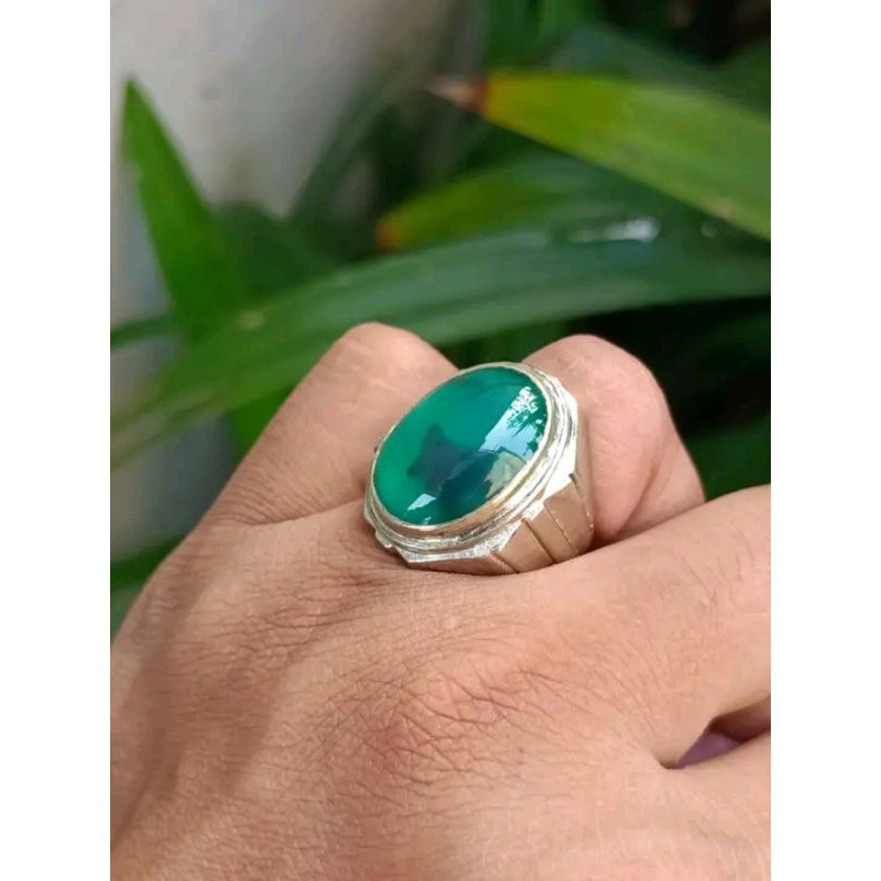 batu cincin bacan gulau kristal ijo alami