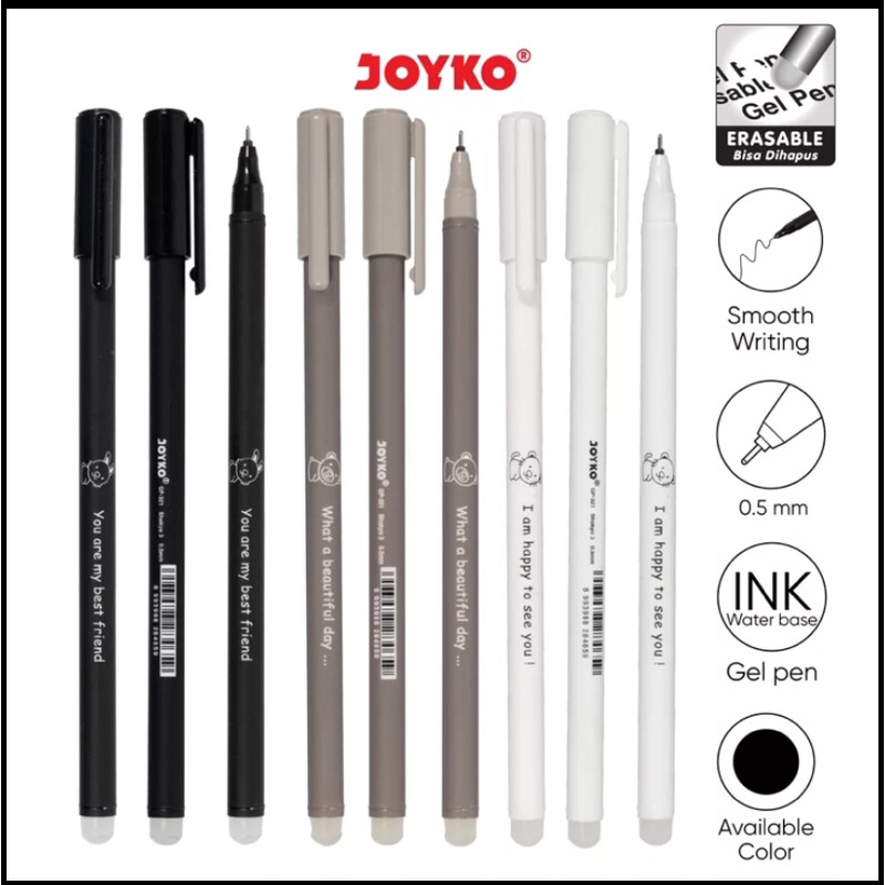 

PULPEN BISA DIHAPUS JOYKO Erasable Gel Pen GP-321 Shokyo 3 Gel 0.5mm Hitam