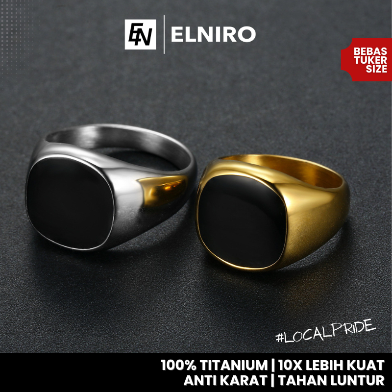 ELNIRO Premium Rings MAVRICK Real Titanium Anti Karat Cincin Titanium Pria Wanita