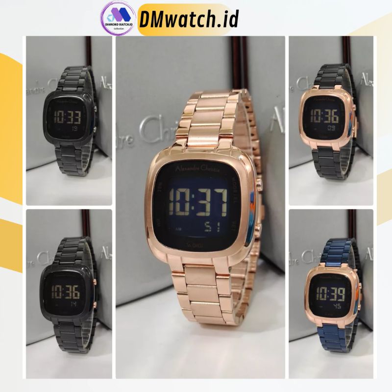 Jam Tangan Wanita Digital Alexandre Christie AC9356 AC 9356 Stainless Original Garansi Resmi 1 Tahun