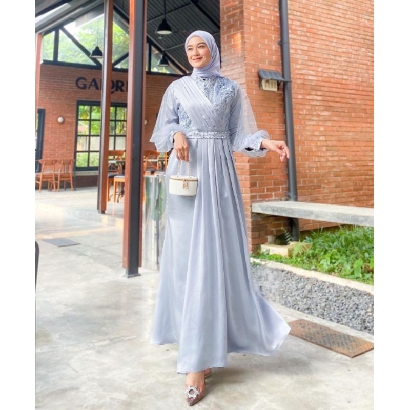 BATIK OFFICIAL / NAMIRA READY JUMBO DAN ALLSIZE | BISA COD MAXI DRESS GAMIS BROKAT LUNA DRESS BRUKAT TULLE KEKINIAN OUTFIT PESTA SERAGAM BRIDESMAID GAMIS BROKAT TILLE DRESS KONDANGAN GAMIS LEBARAN