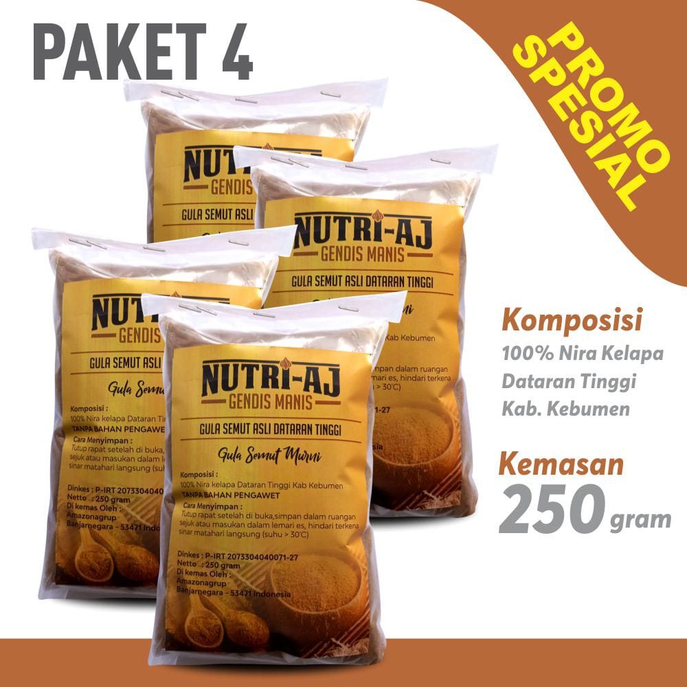 

Gula Semut Bubuk Asli Grade A - Gula Semut Bpom Halal - Paket4