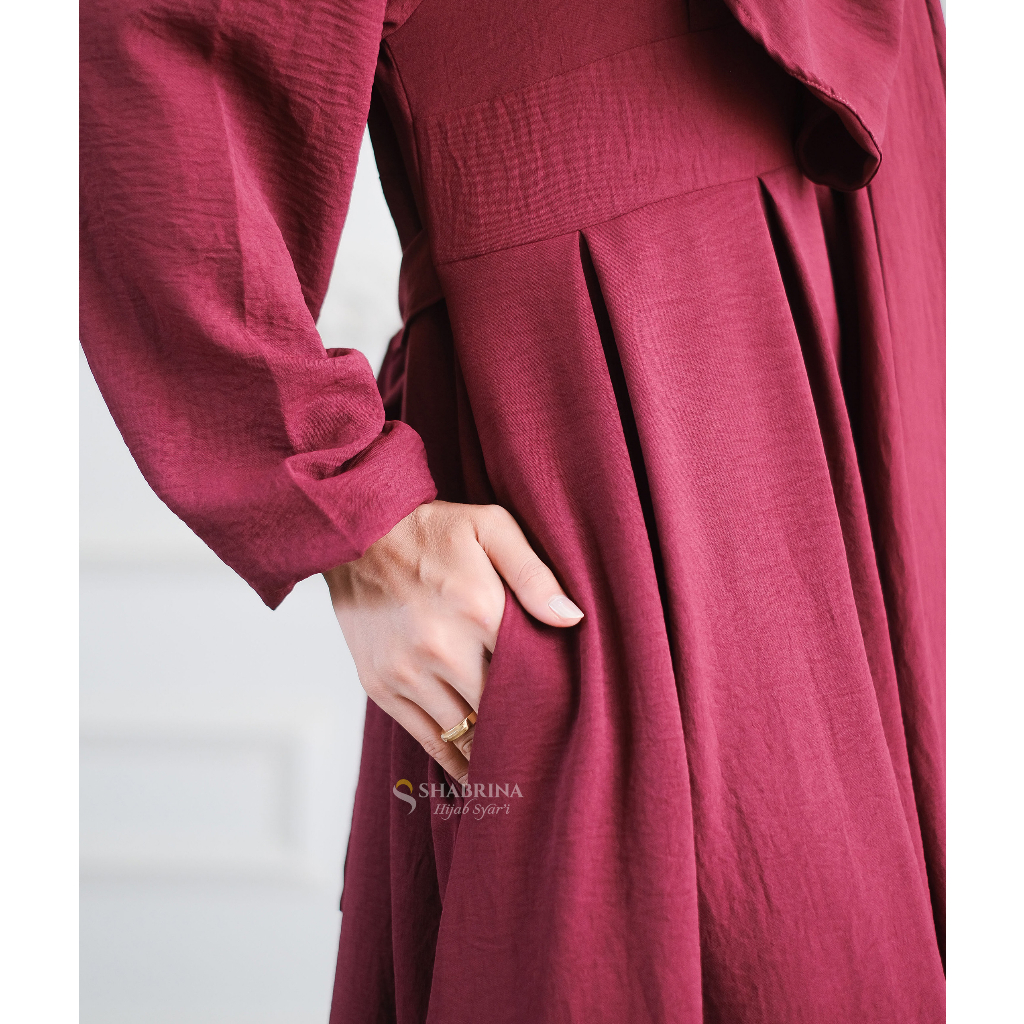 SHABRINA - GAMIS SYAR'I GAMIS MUSLIMAH DRESS MUSLIMAH PREMIUM BAHAN CRINKLE (Gamis Only)