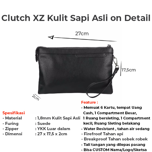 Clutch Bag Kulit Sapi Asli XZ1