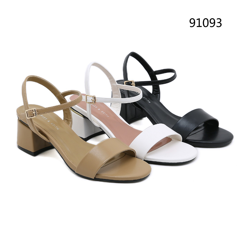 91093 Open Toe Ankle Strap Block Heel Sandals