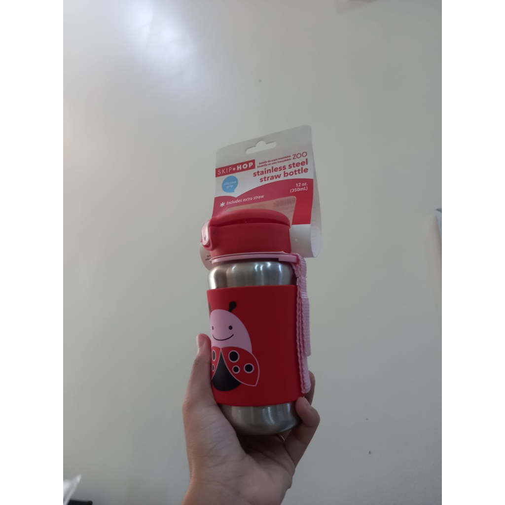 SkipHop Zoo Stainless Steel Kid Straw Bottle