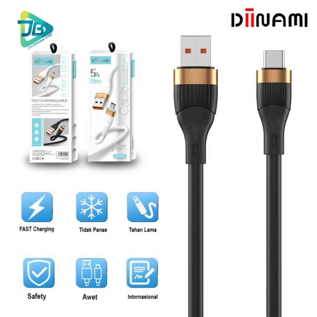 ￼DIINAMI Q30 Cable kabel Data Charger 5A super fast Charging  pengisian cepat for micro usb , tipe c usb &amp; iPhone  ( lighthing ) usb qualcom 5A  18W  - Garansi Resmi 1 Tahun JB9100