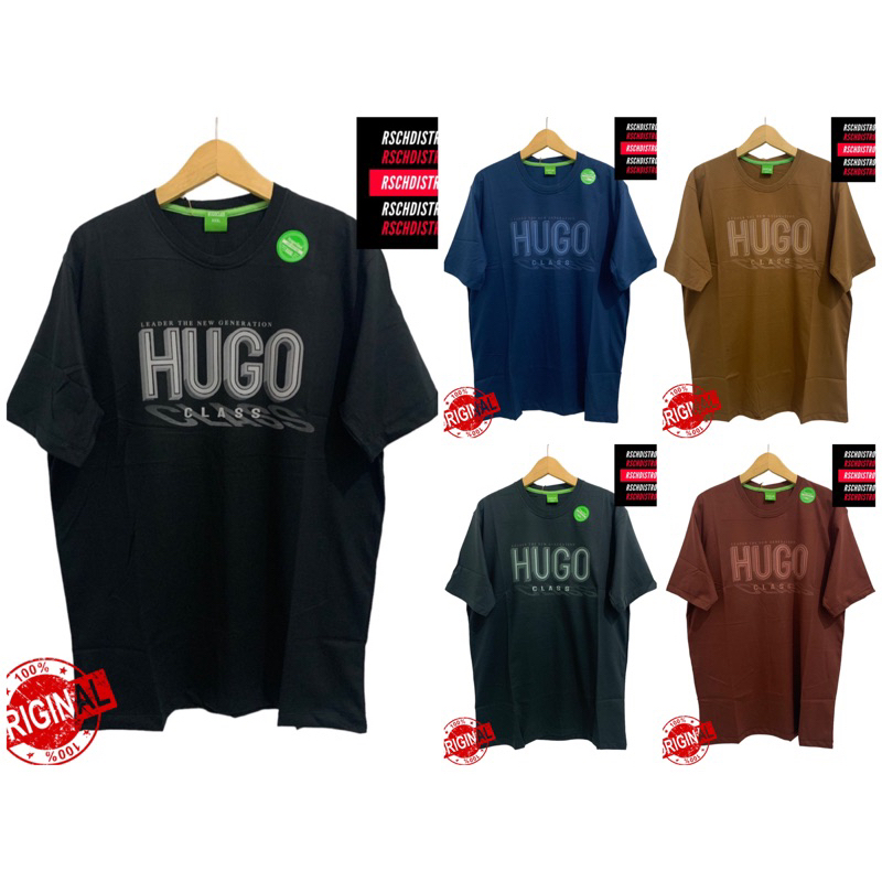 READY BIG SIZE JUMBO Kaos Oblong Distro Pria HUGO CLASS Original SABLON RANDOM Basic Lengan Pendek M