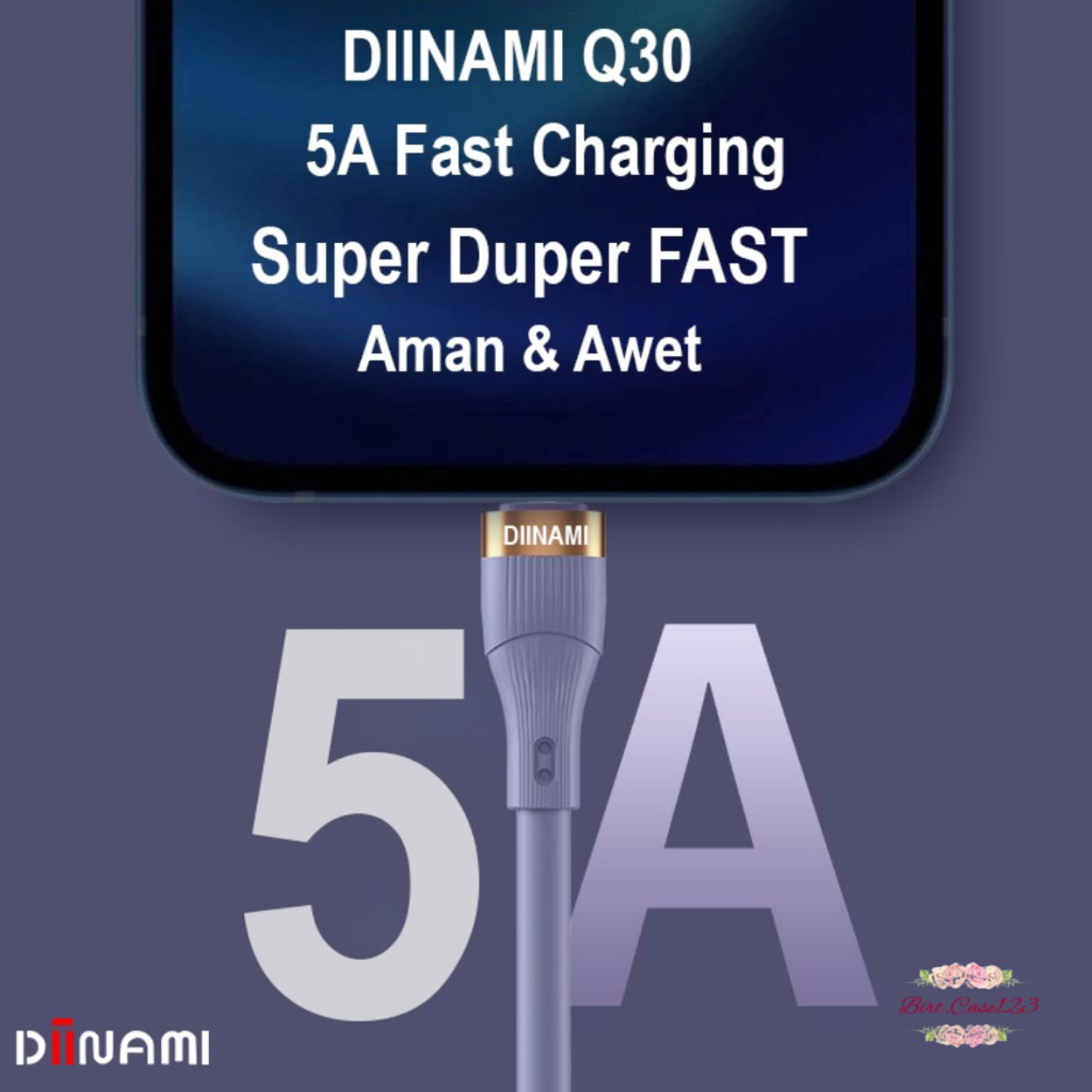 ￼DIINAMI Q30 Cable kabel Data Charger 5A super fast Charging  pengisian cepat for micro usb , tipe c usb &amp; iPhone  ( lighthing ) usb qualcom 5A  18W  - Garansi Resmi 1 Tahun BC8032