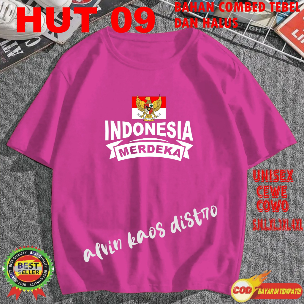 Beli 10 Gratis 1 Pc Hut RI 78 1945 Kemerdekaan RI 2023 Kaos Merah 17 Agustus Kaos pria &amp; Wanita ANK2 &amp; DWS pdk1