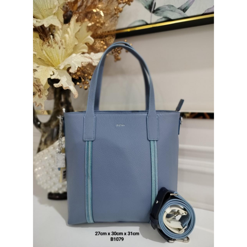 tas tote biru besar bonia original