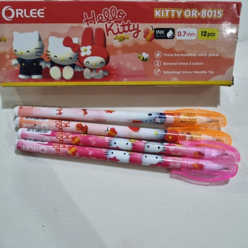 

Pulpen/ Bolpoin/ Bolpen Ulir 0,7mm Merek Orlee Motif Hello Kitty 1 Lusin (isi 12pcs)