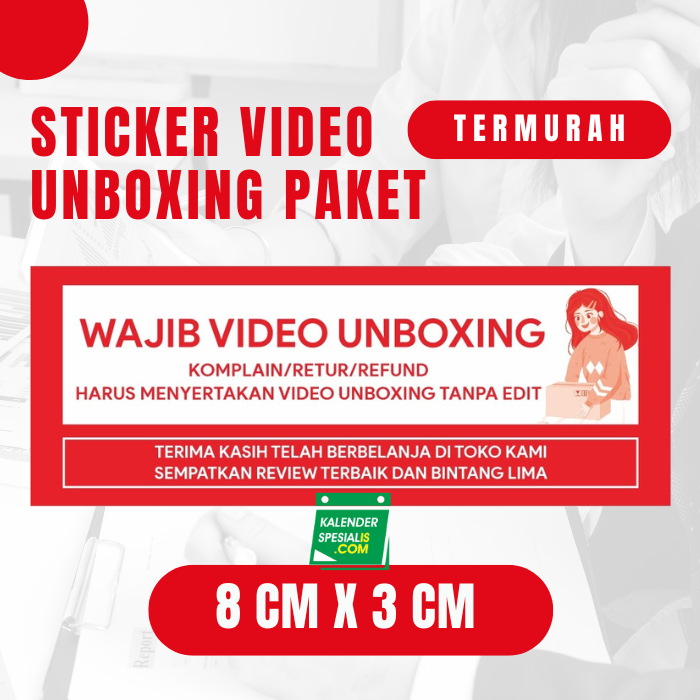 

PROMO STICKER VIDEO UNBOXING PAKET Uk. 8 X 3 CM