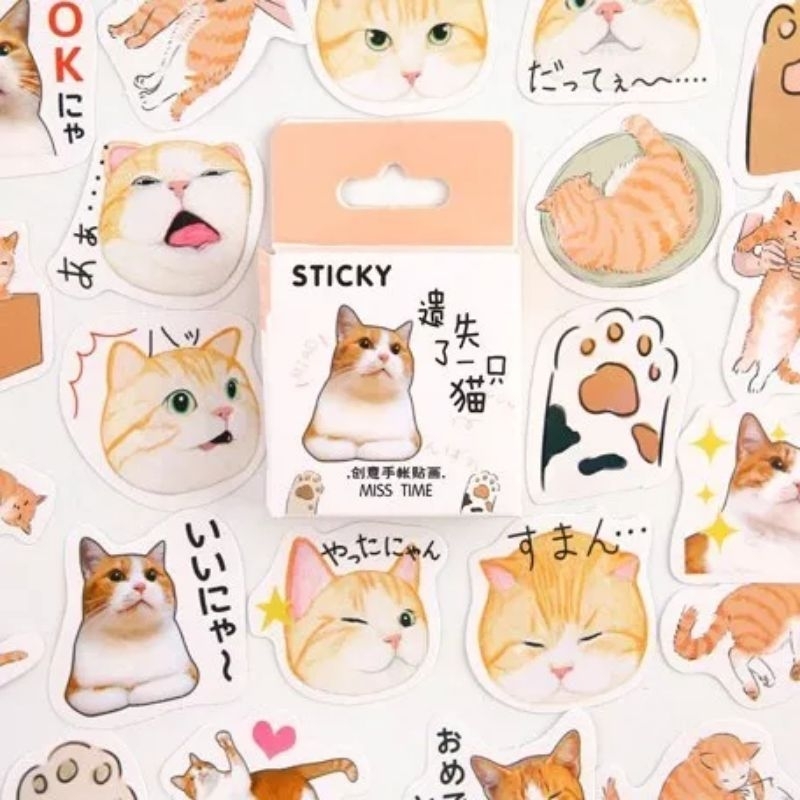 

Sticker cat miss time stiker deco